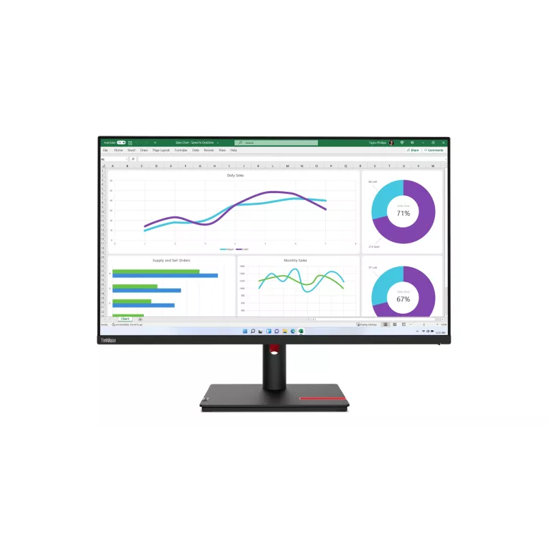 Monitorius Lenovo ThinkVision T32h-30 80 cm (31,5 colio) 2560 x 1440 pikselių Quad HD LED juodas