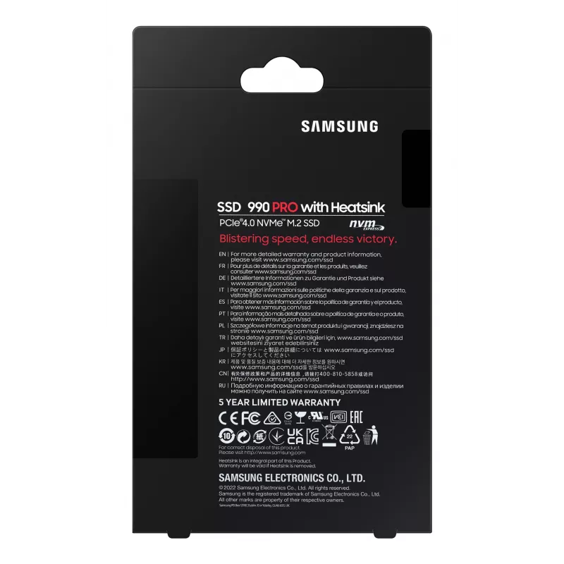 Samsung 990 PRO su aušintuvu 2000 GB M.2 NVMe SSD diskas