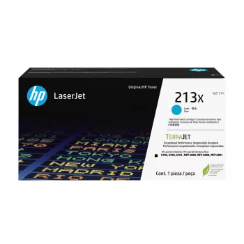 HP 213X aukštos išeigos mėlyna originali lazerinė kasetė