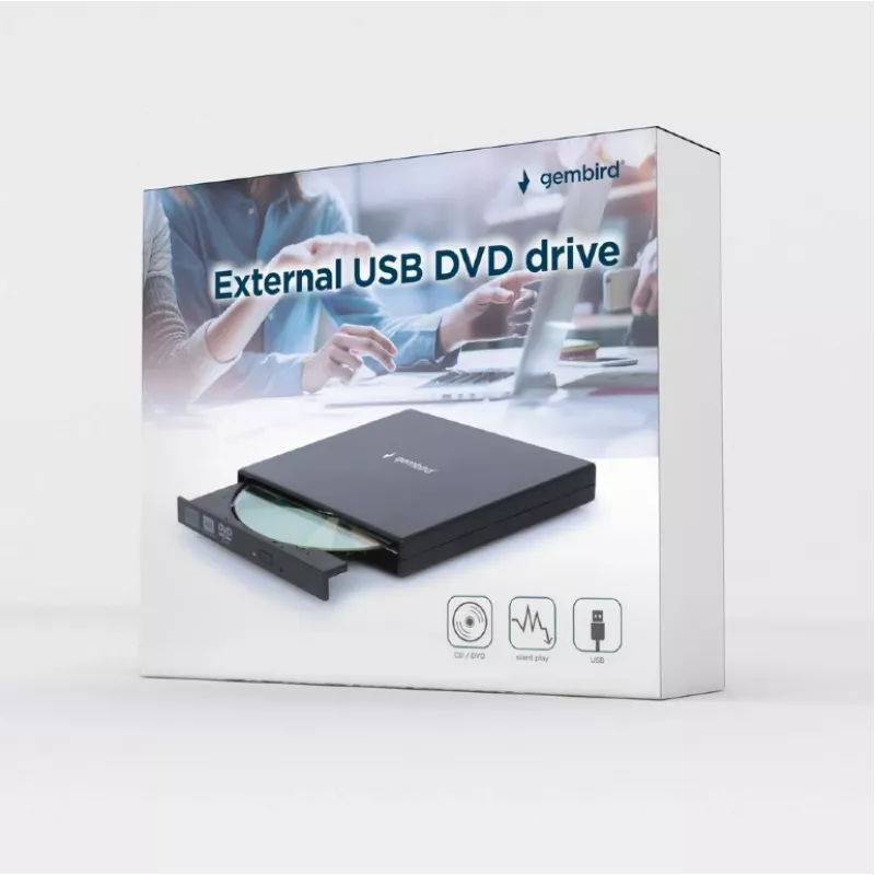 GEMBIRD išorinis DVD įrašymo įrenginys 24x - juodos spalvos