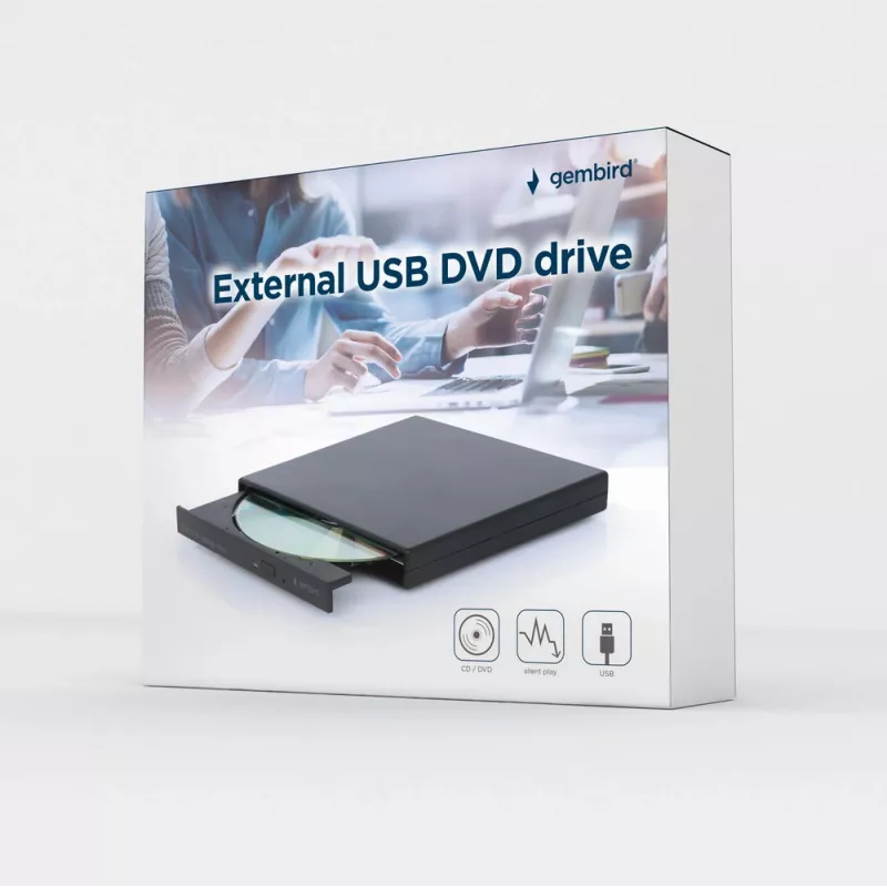 GEMBIRD išorinis DVD įrašymo įrenginys 24x - juodos spalvos