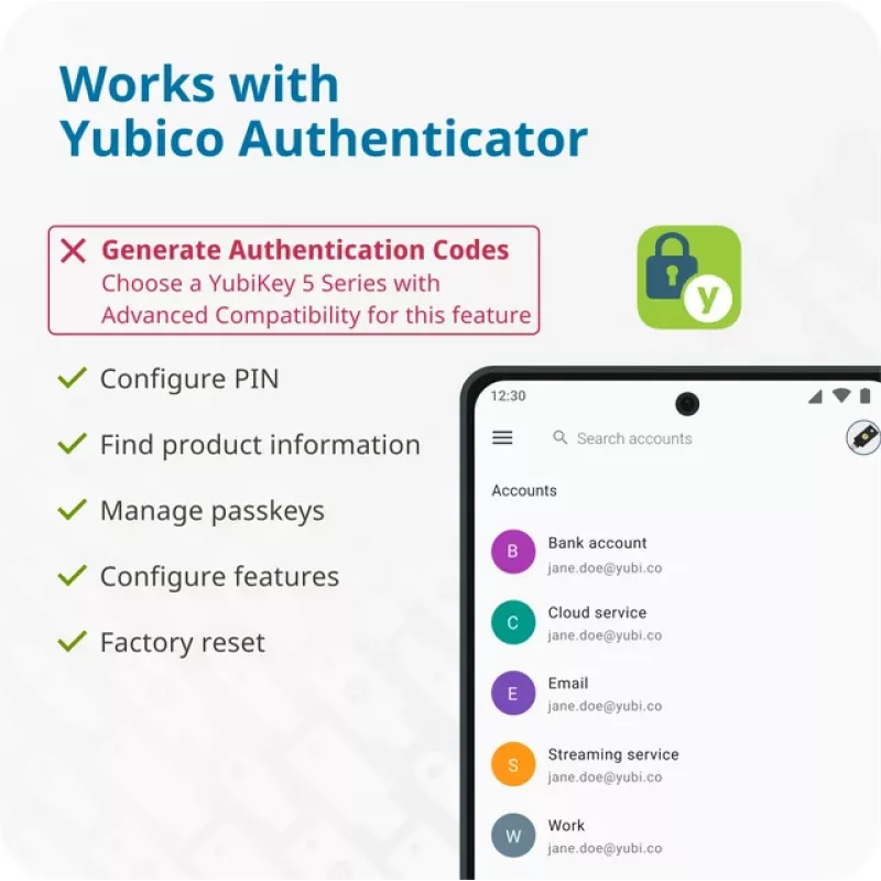 YUBICO Security Key NFC USB-A – Raktas jūsų saugumui internete