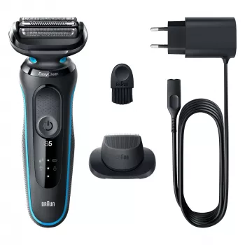 Braun Series 5 51-M1200s vyriškas skustuvas, folijinis skustuvas, trimeris, juoda, mėlyna