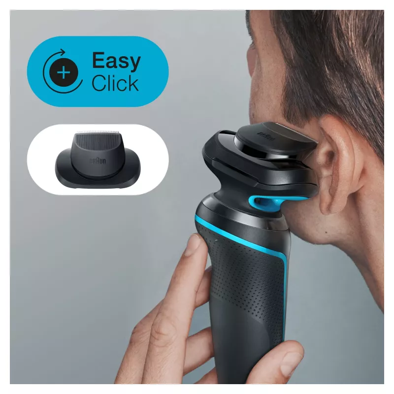 Braun Series 5 51-M1200s vyriškas skustuvas, folijinis skustuvas, trimeris, juoda, mėlyna