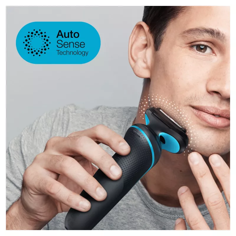 Braun Series 5 51-M1200s vyriškas skustuvas, folijinis skustuvas, trimeris, juoda, mėlyna