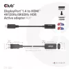 CLUB3D DisplayPort 1.4 į HDMI 4K120Hz/8K60Hz HDR aktyvus adapteris M/F