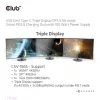 CLUB3D USB Gen1 Type-C Triple Display DP1.4 Alt mode Smart PD3.0 įkrovimo stotelė su 100 W maitinimo šaltiniu