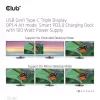 CLUB3D USB Gen1 Type-C Triple Display DP1.4 Alt mode Smart PD3.0 įkrovimo stotelė su 100 W maitinimo šaltiniu