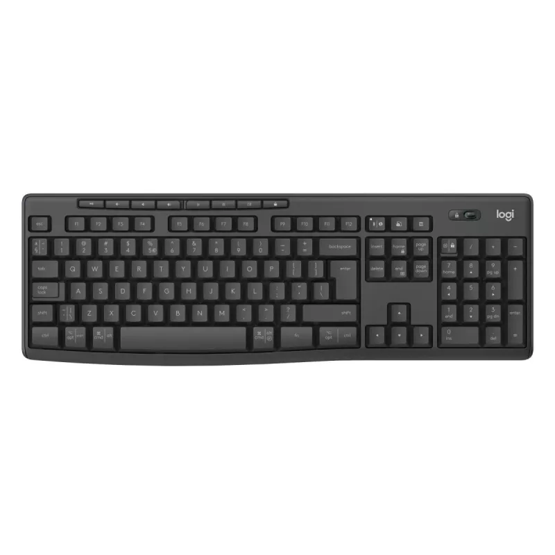 Klaviatūros ir pelės rinkinys Logitech MK370 Combo for Business — pilno dydžio QWERTY (US International), RF Wireless + Bluetooth, grafitas