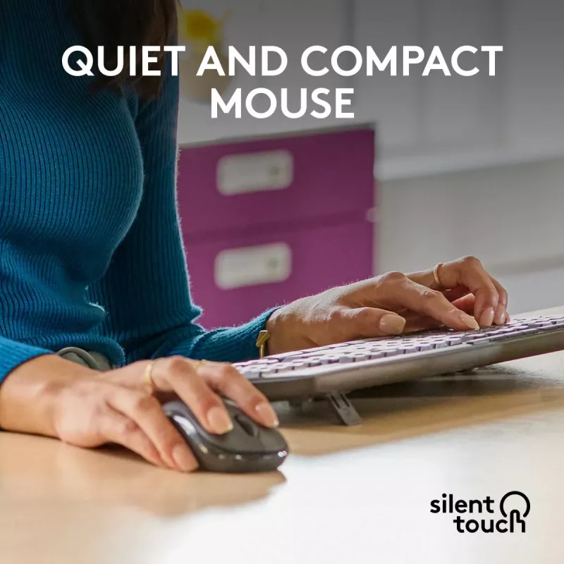Klaviatūros ir pelės rinkinys Logitech MK370 Combo for Business — pilno dydžio QWERTY (US International), RF Wireless + Bluetooth, grafitas