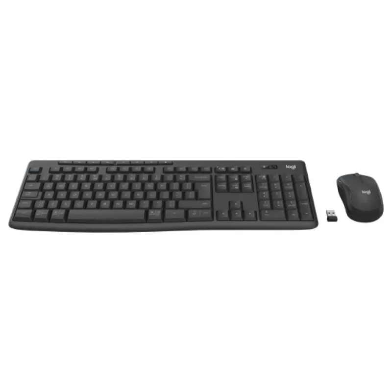 Klaviatūros ir pelės rinkinys Logitech MK370 Combo for Business — pilno dydžio QWERTY (US International), RF Wireless + Bluetooth, grafitas