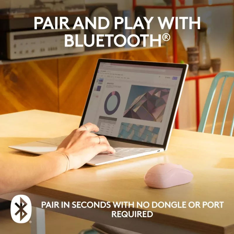 LOGITECH M240 Tyla Pelė - Bluetooth - Rožinė