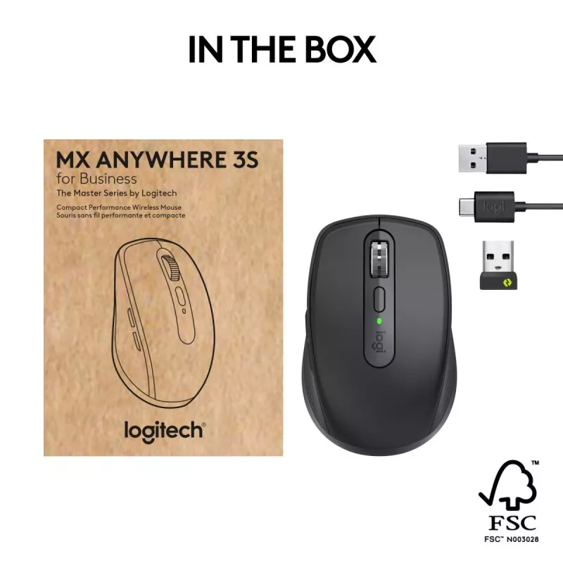 Pelytė Logitech MX Anywhere 3S Business Black Wireless