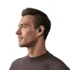 SHOKZ OpenFit belaidės ausinės su ausų kabliukais, juodos – skambučiams, muzikai, sportui ir kasdienai