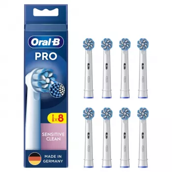 Oral-B Sensitive Clean šepetėlių galvutės, 8 vnt., Baltos