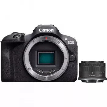 Canon EOS R100 + RF-S 18-45mm F4.5-6.3 IS STM rinkinys MILC 24,1 MP CMOS 6000 x 4000 pikselių juoda