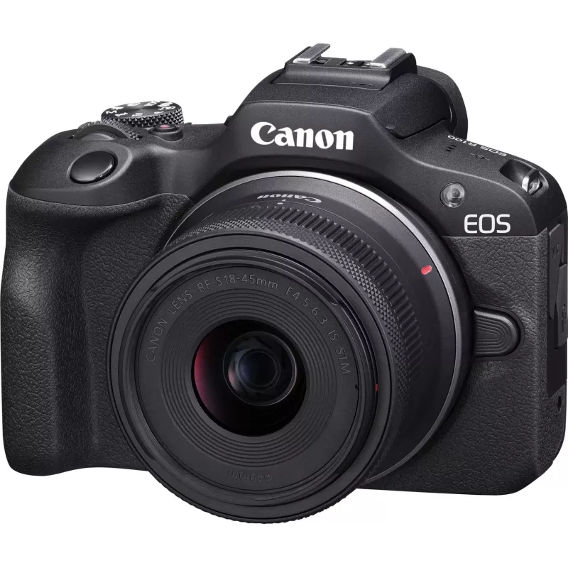 Canon EOS R100 + RF-S 18-45mm F4.5-6.3 IS STM + RF-S 55-200mm F5-7.1 IS STM rinkinys MILC 24,1 MP CMOS 6000 x 4000 pikselių juoda