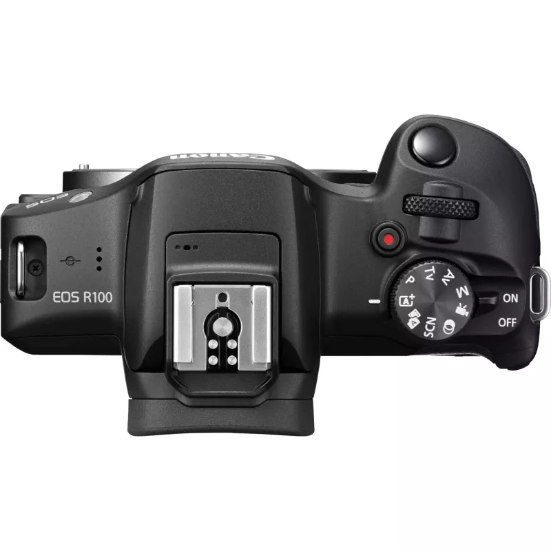 Canon EOS R100 + RF-S 18-45mm F4.5-6.3 IS STM + RF-S 55-200mm F5-7.1 IS STM rinkinys MILC 24,1 MP CMOS 6000 x 4000 pikselių juoda