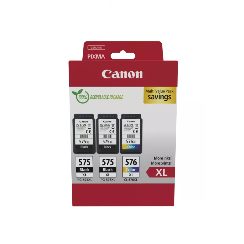 Canon 5437C004 kasečių rinkinys 3 vnt. Original High (XL) talpa Juoda, Žydra, Purpurinė, Geltona