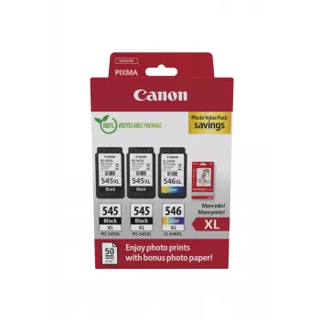 Canon 8286B015 rašalo kasetės 3 vnt. Originalios didelės talpos (XL) juoda, žydra, purpurinė, geltona