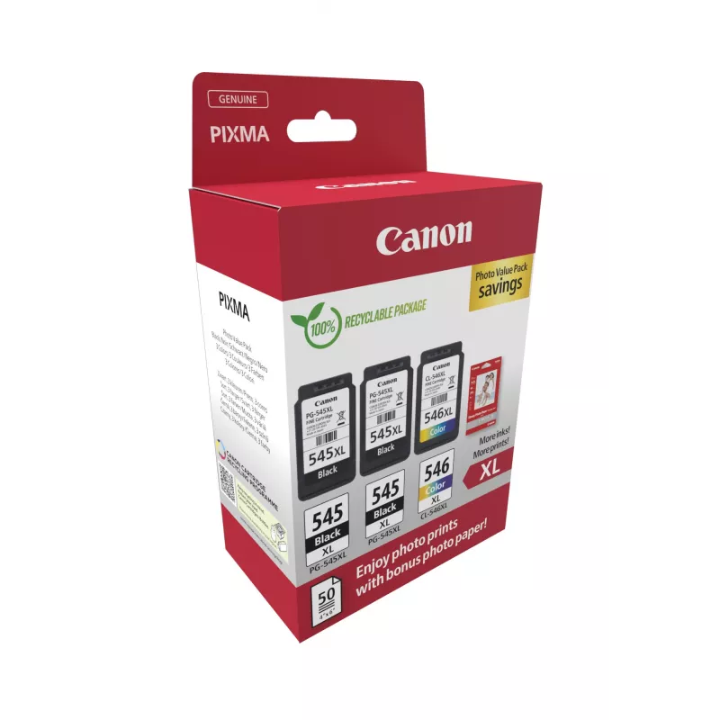Canon 8286B015 rašalo kasetės 3 vnt. Originalios didelės talpos (XL) juoda, žydra, purpurinė, geltona