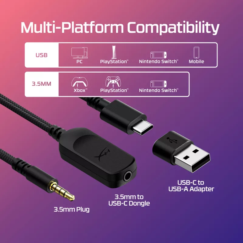 HyperX Cloud III – žaidimų ausinės (juodos/raudonos)