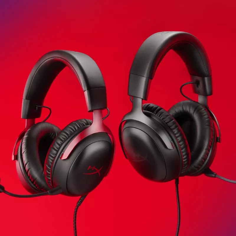 HyperX Cloud III – žaidimų ausinės (juodos/raudonos)