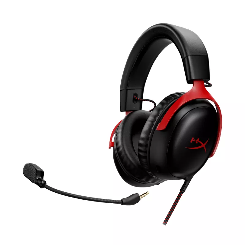HyperX Cloud III – žaidimų ausinės (juodos/raudonos)