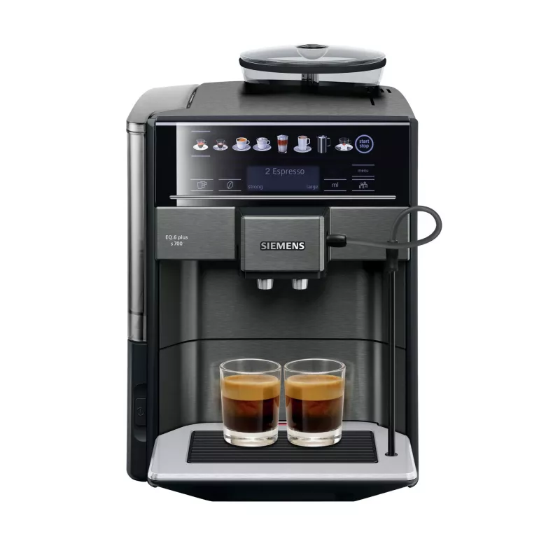 Kavos aparatas Siemens EQ.6 plus TE657319RW – pilnai automatinis, 1,7 L talpos vandens bakas, 19 barų siurblys, įmontuotas malūnėlis