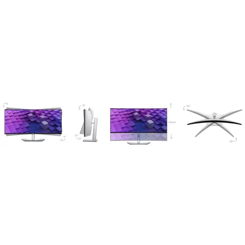 DELL UltraSharp U3824DW kompiuterio monitorius 95,2 cm (37,5 colio) 3840 x 1600 pikselių Wide Quad HD+ LCD juodas, sidabrinis