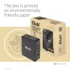 CLUB3D Tarptautinis kelioninis 140W įkroviklis su GaN technologija, keturi prievadai: USB Type-A (1x) ir USB-C (3x), PPS + Power Delivery 3.1 palaikymas