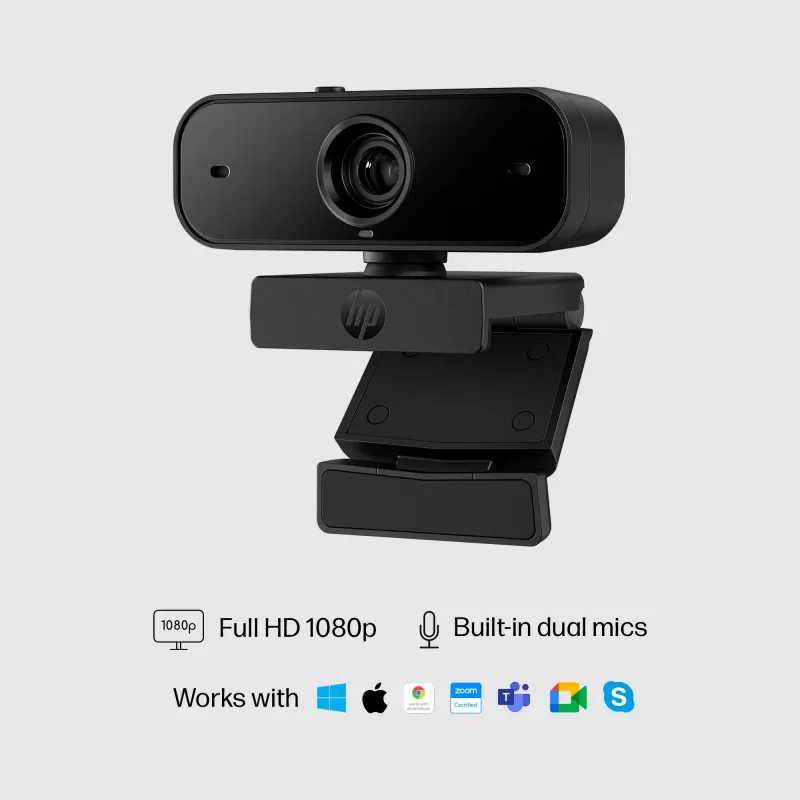 HP 430 FHD internetinė kamera, 2 MP, 1920 x 1080 pikselių, Full HD, 60 kadrų per sekundę, 85°