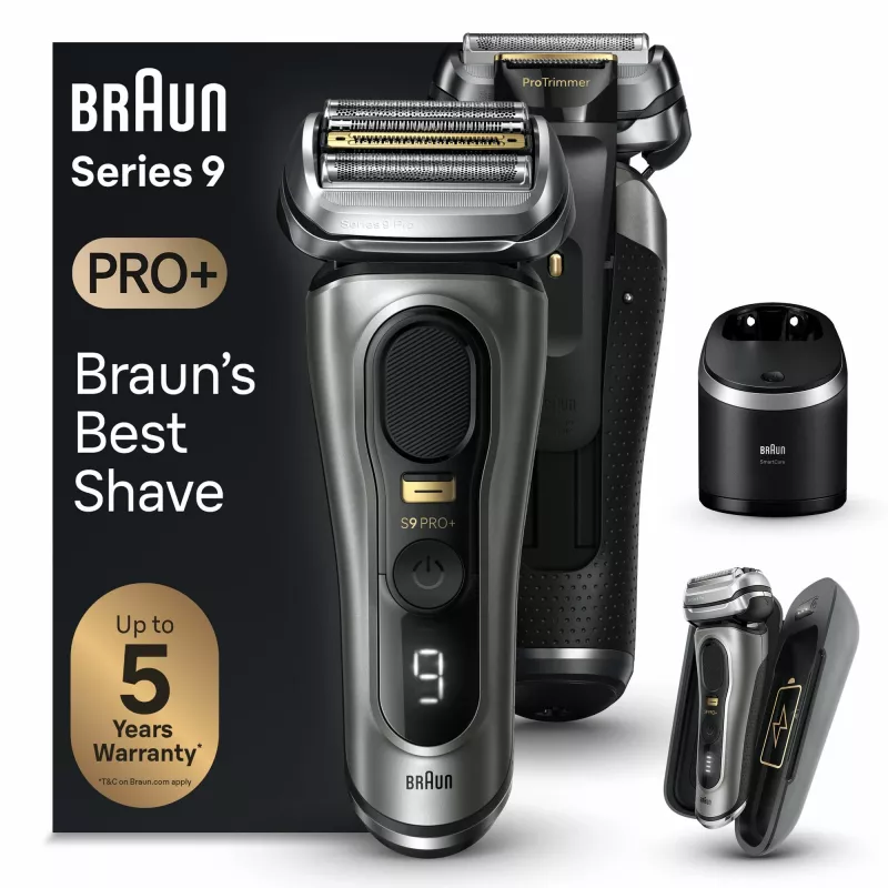 Braun Series 9 Pro+ 9575cc šlapias ir sausas skustuvas su trimeriu, Metallic
