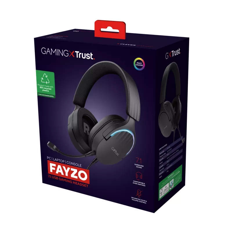 Trust GXT 490 FAYZO ausinės žaidimams 7.1 USB
