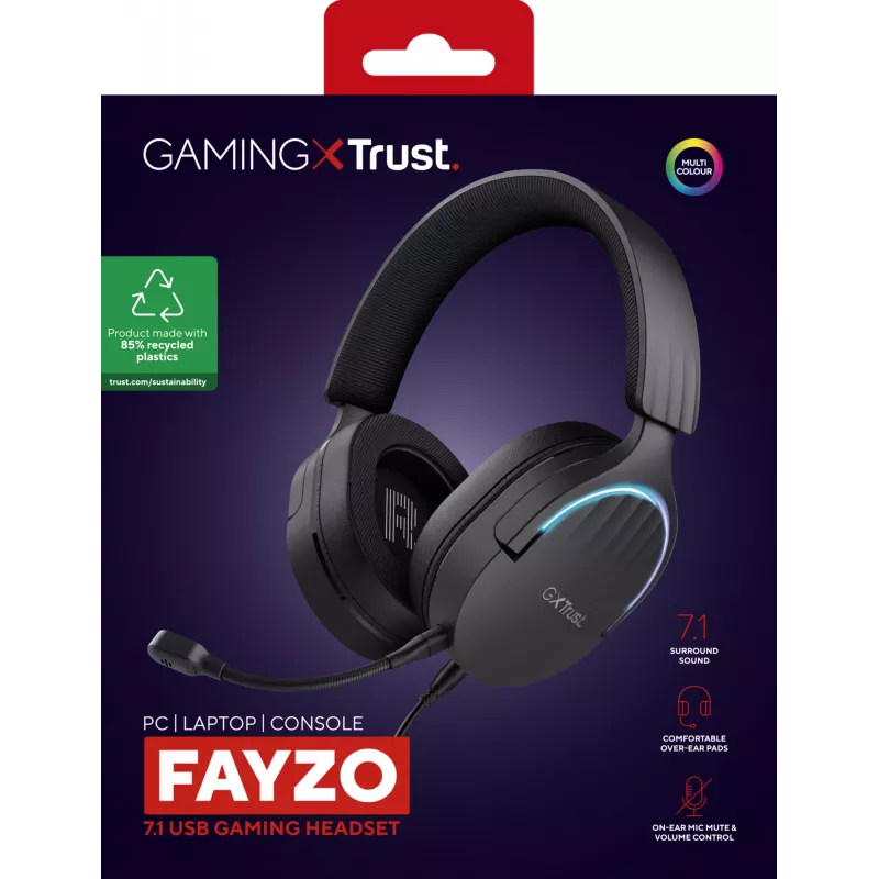 Trust GXT 490 FAYZO ausinės žaidimams 7.1 USB