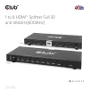 CLUB3D CSV-1383 HDMI skirstytuvas 1→8, 4K60Hz, 3D, HDR, metalinis korpusas