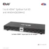 CLUB3D CSV-1383 HDMI skirstytuvas 1→8, 4K60Hz, 3D, HDR, metalinis korpusas