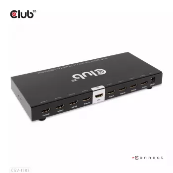 CLUB3D CSV-1383 HDMI skirstytuvas 1→8, 4K60Hz, 3D, HDR, metalinis korpusas