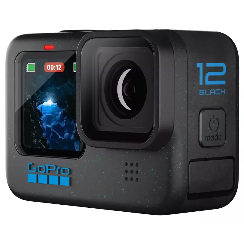 Veiksmo kamera GoPro HERO12 Black – 5K itin didelė raiška, 240 kadrų/s, 27 MP CMOS, 177° matymo laukas, LCD, MicroSD, „Wi‑Fi“