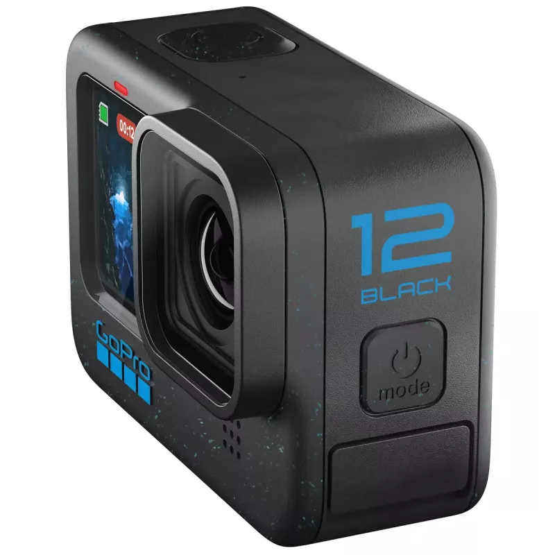 Veiksmo kamera GoPro HERO12 Black – 5K itin didelė raiška, 240 kadrų/s, 27 MP CMOS, 177° matymo laukas, LCD, MicroSD, „Wi‑Fi“