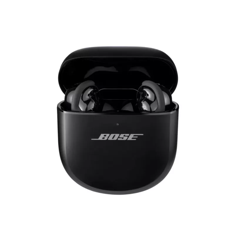 BOSE QuietComfort Ultra belaidės ausinės – erdvinis garsas, triukšmo slopinimas, juodos