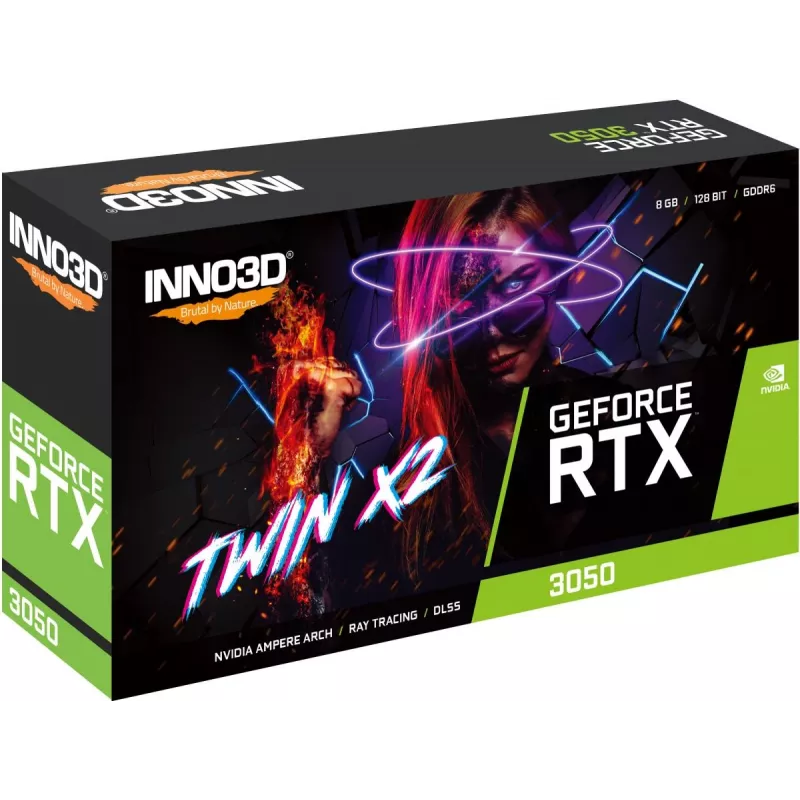 INNO3D GeForce RTX 3050 Twin X2 8GB GDDR6 PCI-E vaizdo plokštė
