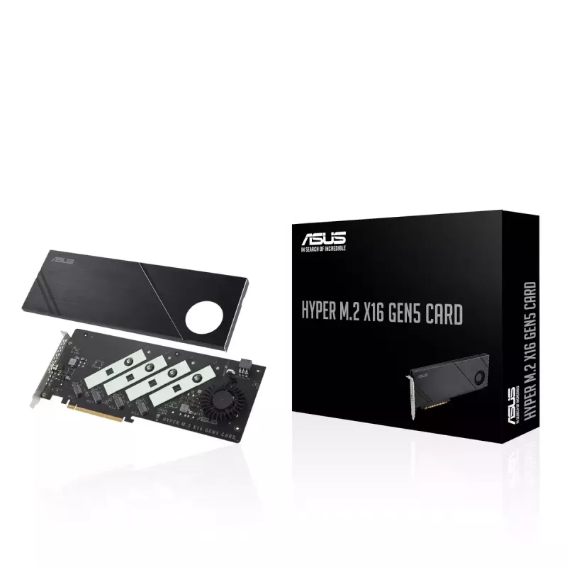 ASUS Hyper M.2 x16 Gen5 kortelė – PCIe 5.0 M.2 adapteris su aktyviu aušinimu