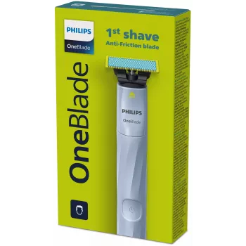 Foil skustuvas Philips Norelco OneBlade QP1324/20 – belaidis, mėlynas, 30 min. veikimo, USB įkrovimas, plaunamas, prisitaiko prie kontūrų
