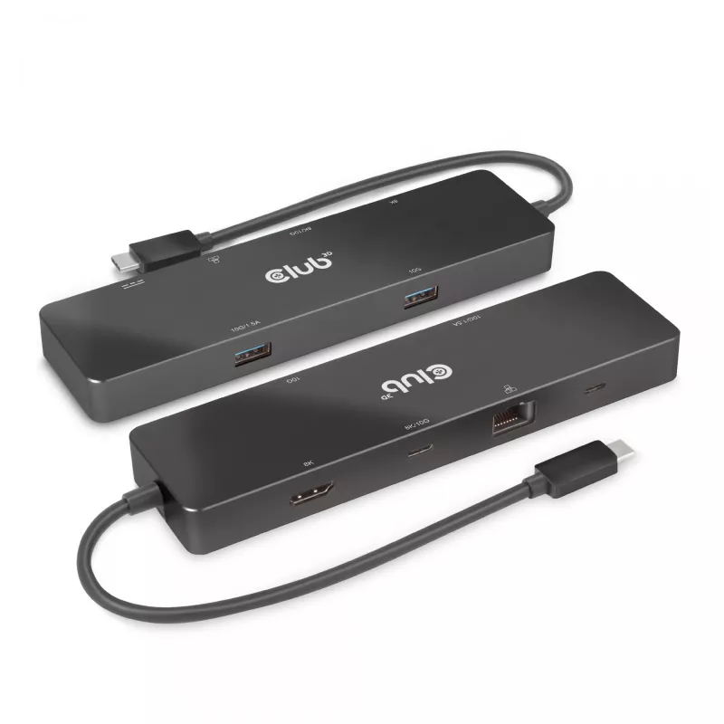 CLUB3D USB3.2 Gen2 Type-C, 6-in-1 nešiojamas dokas su dviem ekranais ir USB Type-C vaizdu 4K60Hz