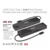 CLUB3D USB3.2 Gen2 Type-C, 6-in-1 nešiojamas dokas su dviem ekranais ir USB Type-C vaizdu 4K60Hz