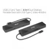 CLUB3D USB3.2 Gen2 Type-C, 6-in-1 nešiojamas dokas su dviem ekranais ir USB Type-C vaizdu 4K60Hz