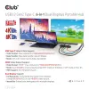 CLUB3D USB3.2 Gen2 Type-C, 6-in-1 nešiojamas dokas su dviem ekranais ir USB Type-C vaizdu 4K60Hz