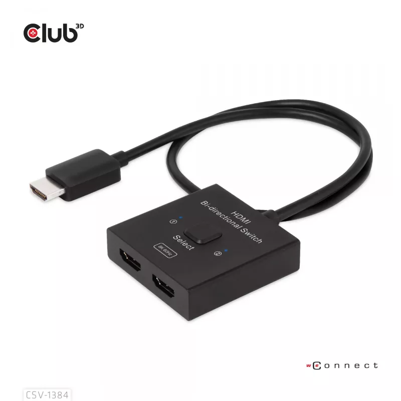 CLUB3D CSV-1384 HDMI 2-in-1 abipusis jungiklis 8K60Hz 4K120Hz