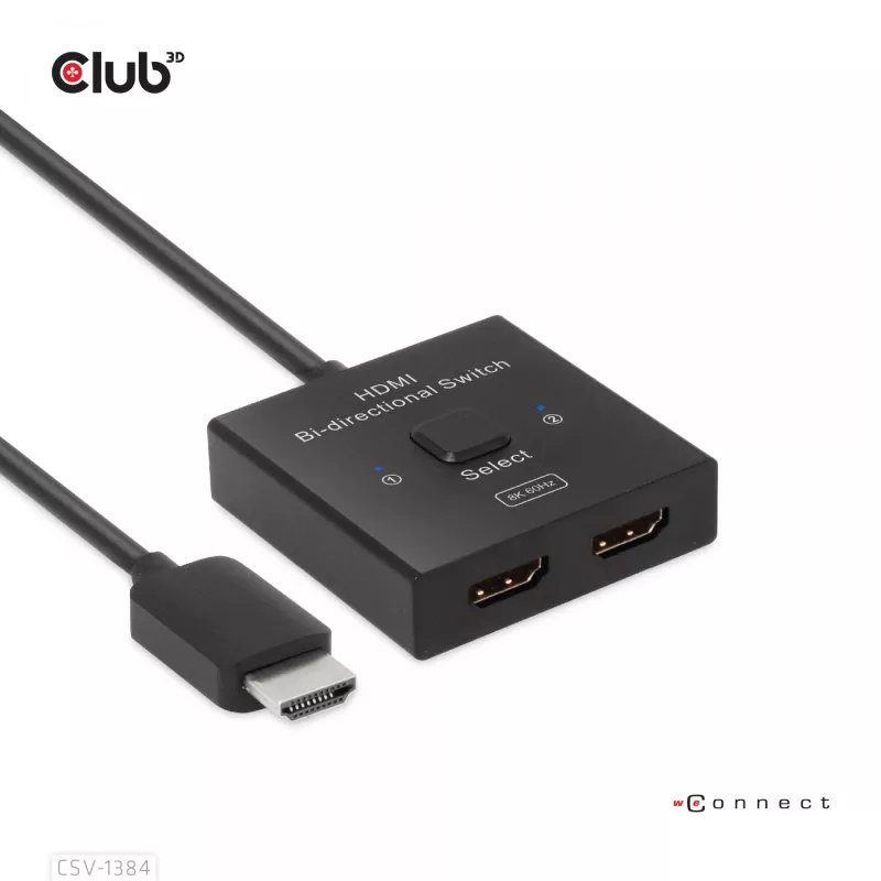 CLUB3D CSV-1384 HDMI 2-in-1 abipusis jungiklis 8K60Hz 4K120Hz